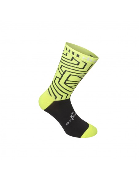 Chaussettes vélo femme dépareillées FASHION20 Zero RH+ Black&Yellow