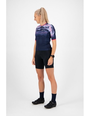 Maillot vélo femme Rogelli Animal Bleu/Rose