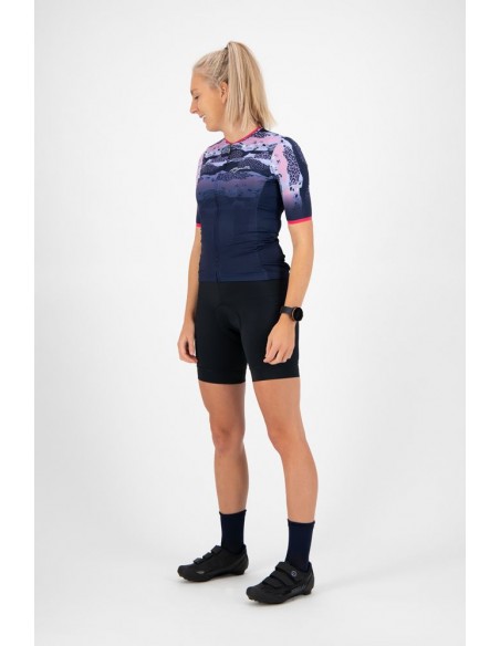 Maillot vélo femme Rogelli Animal Bleu/Rose