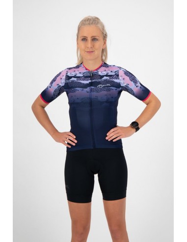 Maillot vélo femme Rogelli Animal Bleu/Rose