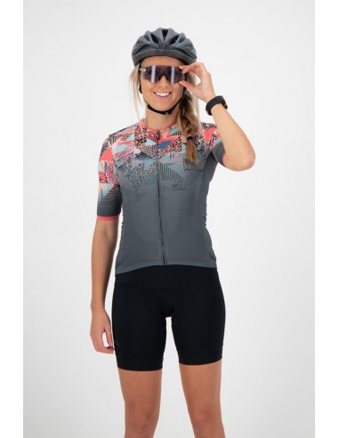 Maillot vélo femme Rogelli Animal Bleu/Corail