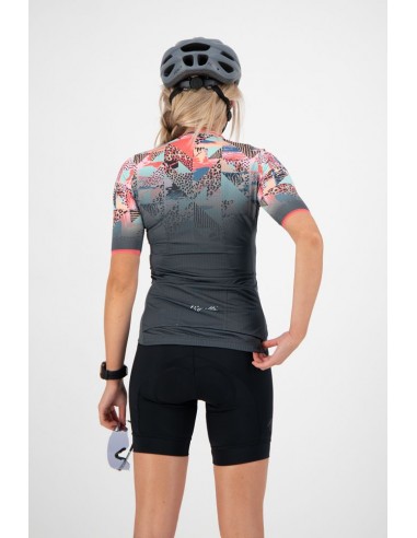 Maillot vélo femme Rogelli Animal Bleu/Corail