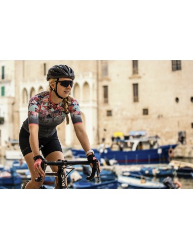 Maillot vélo femme Rogelli Animal Bleu/Corail