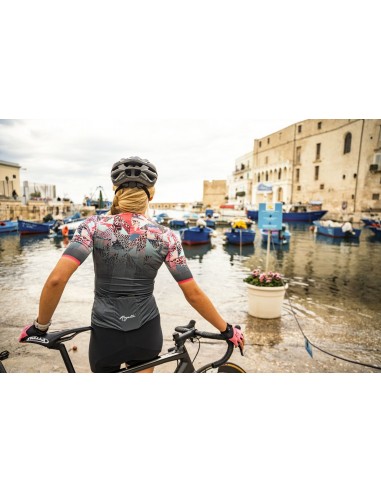 Maillot vélo femme Rogelli Animal Bleu/Corail