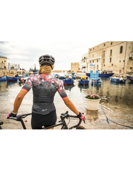 Maillot vélo femme Rogelli Animal Bleu/Corail