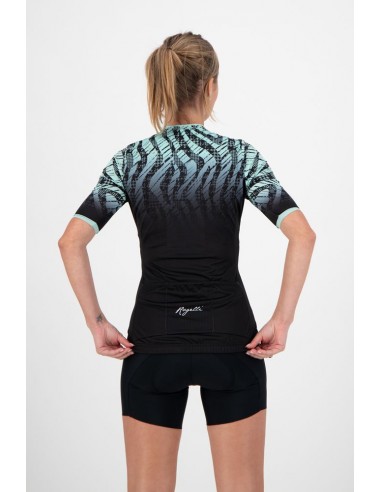 Maillot vélo femme Rogelli Animal Noir/Turquoise