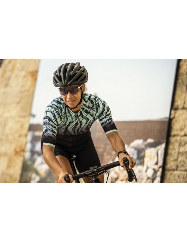 Maillot vélo femme Rogelli Animal Noir/Turquoise