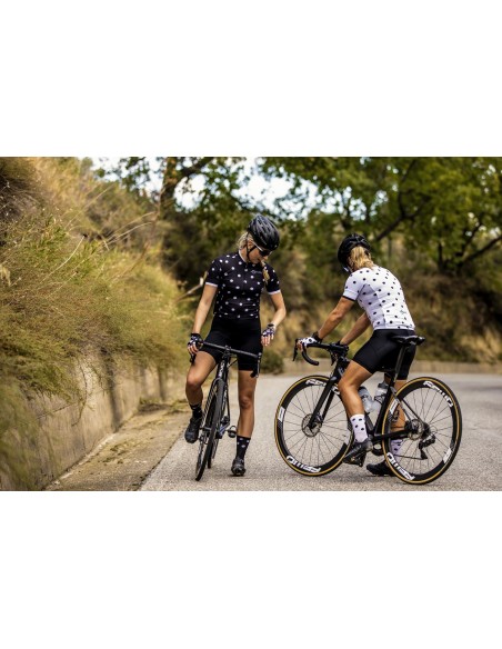 Maillot vélo femme Rogelli Sprinkle Noir/Blanc
