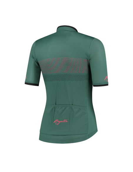 Maillot vélo femme Rogelli Purpose Vert/Corail
