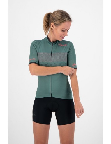 Maillot vélo femme Rogelli Purpose Vert/Corail