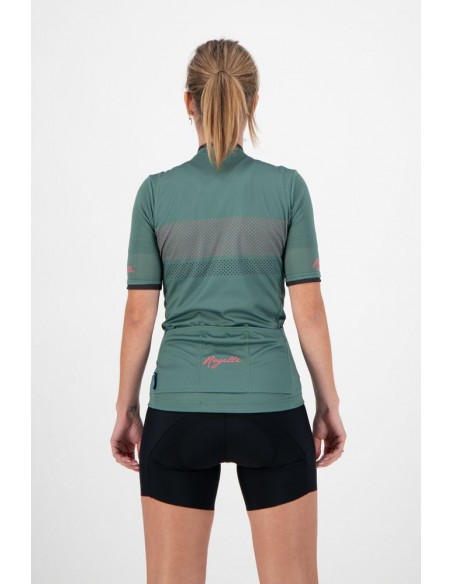 Maillot vélo femme Rogelli Purpose Vert/Corail