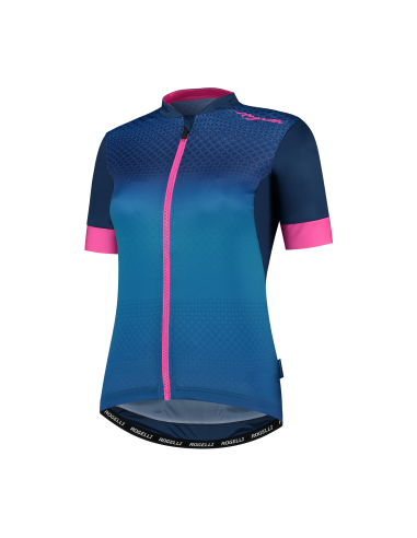 Maillot vélo femme Rogelli Lux Bleu/Rose