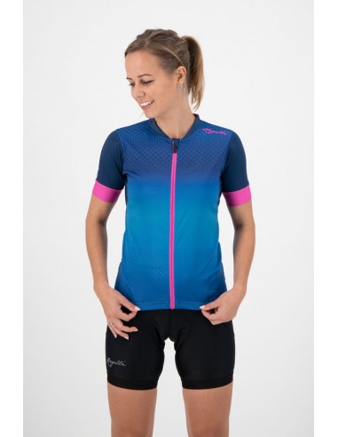 Maillot vélo femme Rogelli Lux Bleu/Rose