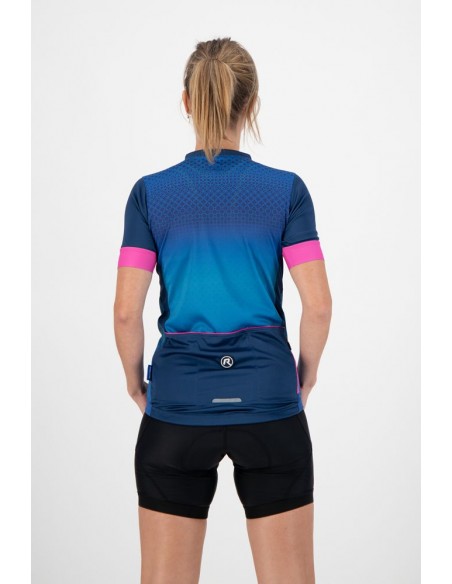 Maillot vélo femme Rogelli Lux Bleu/Rose