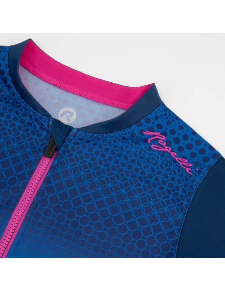 Maillot vélo femme Rogelli Lux Bleu/Rose