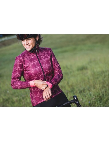 Veste vélo femme Rogelli Blossom Cerise/Corail