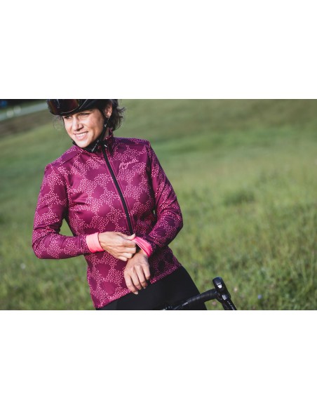 Veste vélo femme Rogelli Blossom Cerise/Corail