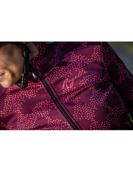 Veste vélo femme Rogelli Blossom Cerise/Corail