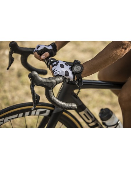 Gants vélo femme courts Rogelli Sprinkle Blanc/Noir