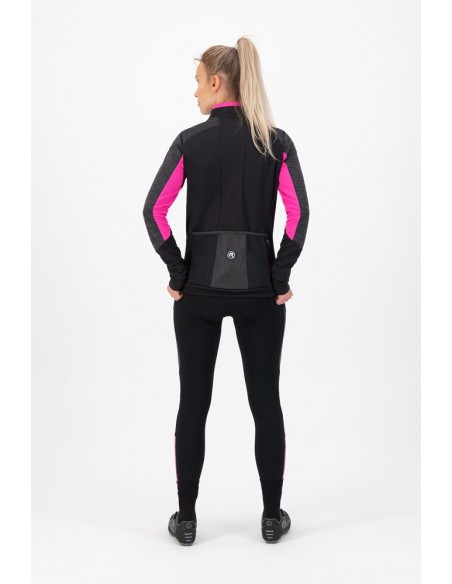 Cuissard vélo femme à bretelles Bib Rogelli Glory Noir/Gris/Rose