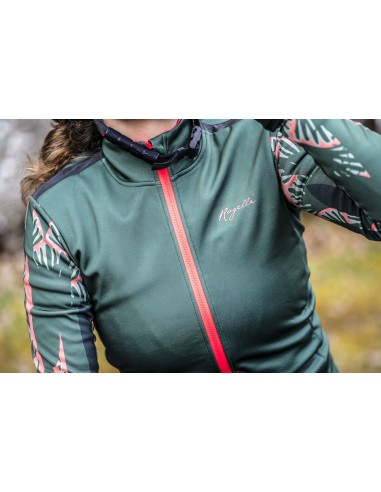 Veste vélo femme Rogelli Vivid Vert/Corail