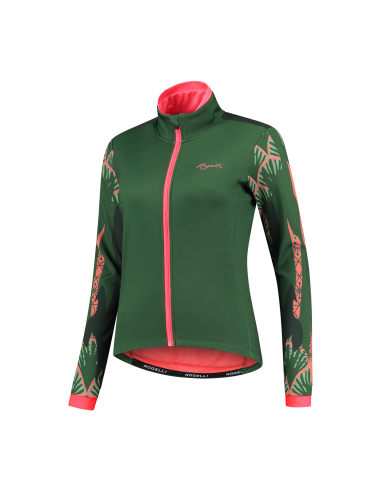Veste vélo femme Rogelli Vivid Vert/Corail