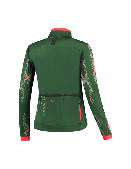 Veste vélo femme Rogelli Vivid Vert/Corail