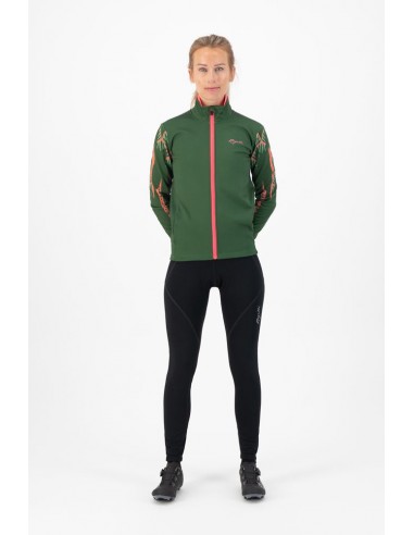 Veste vélo femme Rogelli Vivid Vert/Corail