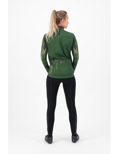 Veste vélo femme Rogelli Vivid Vert/Corail