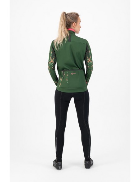 Veste vélo femme Rogelli Vivid Vert/Corail