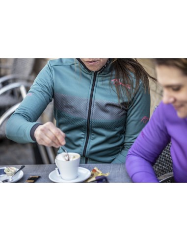 Veste vélo femme Rogelli Purpose Vert/Corail