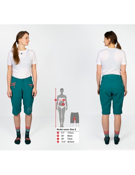 Short VTT femme Endura SingleTrack II bleu/vert