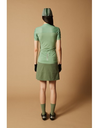 Maillot vélo femme Logo RH+ Vert / Rose Métallique