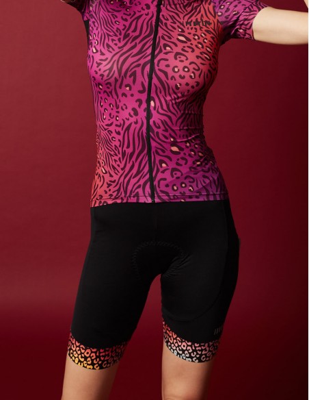 Cuissard vélo femme New Elite RH+ Noir / Arc en Ciel