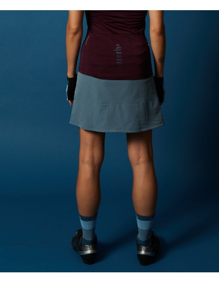 Jupe short vélo femme All Road RH+ Bleu / Bordeaux