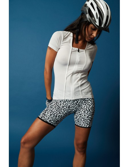 Cuissard vélo femme 15cm RH+ Noir / Blanc Savane