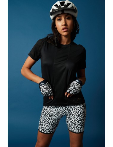 Cuissard vélo femme 15cm RH+ Noir / Blanc Savane