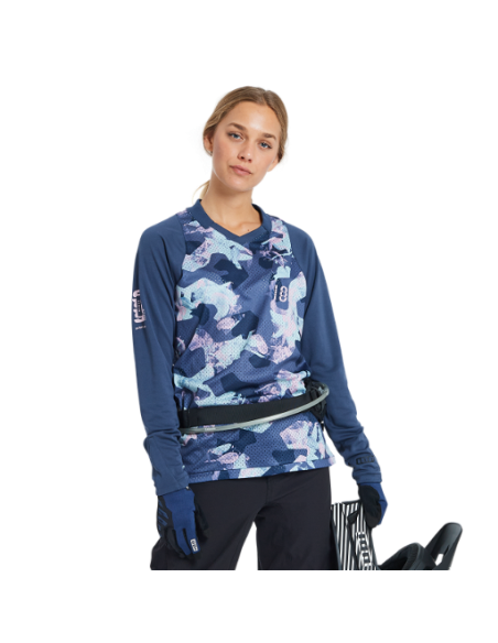 Maillot VTT femme manches longues ION Scrub bleu indigo