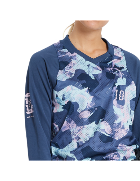 Maillot VTT femme manches longues ION Scrub bleu indigo