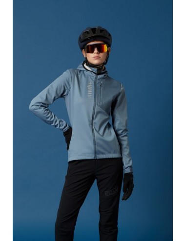 Veste de vélo femme SoftShell à capuche RH+ bleue