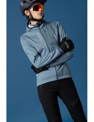 Veste de vélo femme SoftShell à capuche RH+ bleue