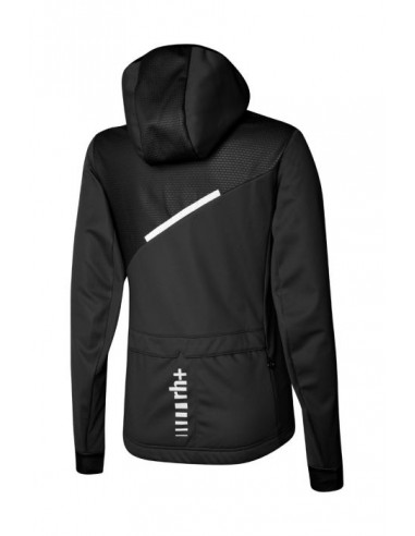 Veste de vélo femme SoftShell à capuche RH+ noire