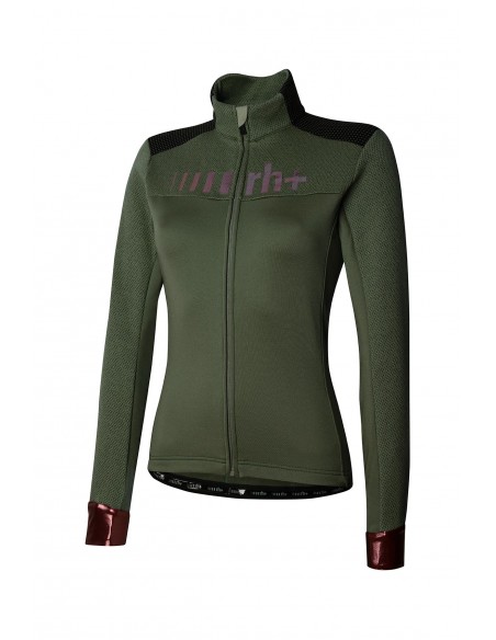 Veste de vélo femme Logo Thermo RH+ verte