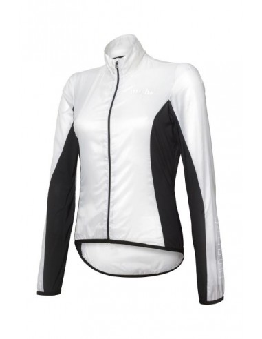 Veste de poche coupe-vent vélo femme RH+ noire et blanche