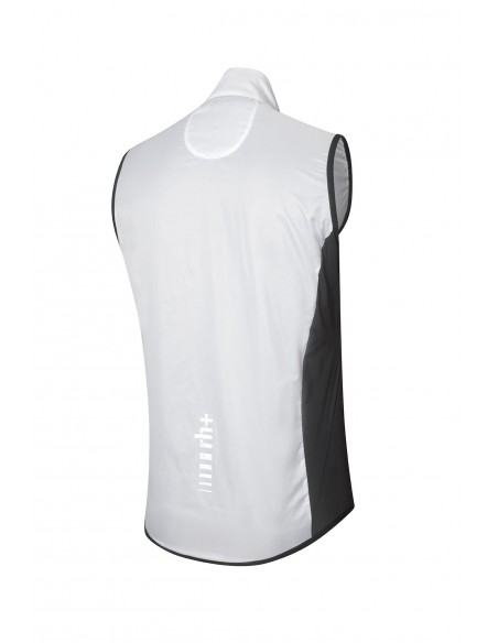 Veste coupe-vent sans manches vélo femme RH+ noire et blanche