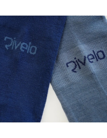 Chaussettes Vélo femme en Merino Rivelo Bleu Lot de 3