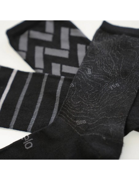 Chaussettes Vélo femme en Merino Rivelo Noir Lot de 3