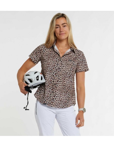 Chemise VTT et gravel femme Dharco Leopard