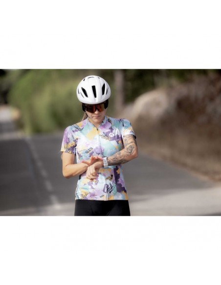 Maillot vélo femme Rogelli Vintage Jaune Vert