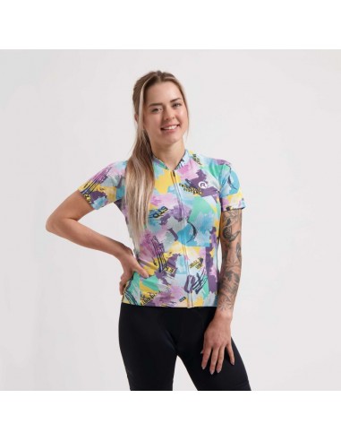 Maillot vélo femme Rogelli Vintage Jaune Vert